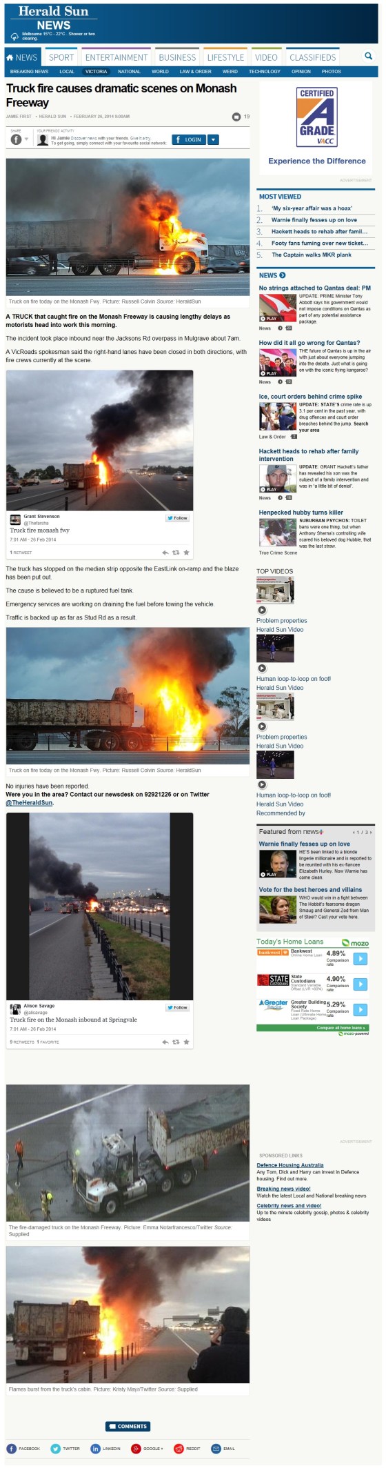 Monash Freeway truck