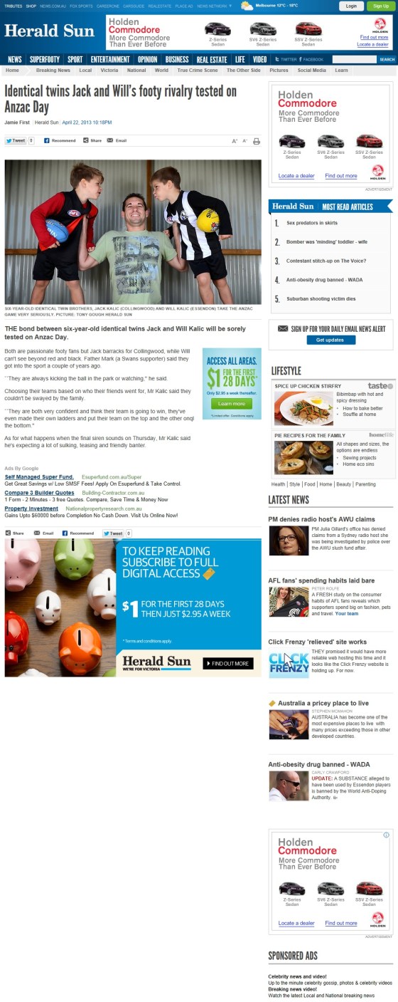 Footy Rivalry (ONLINE)