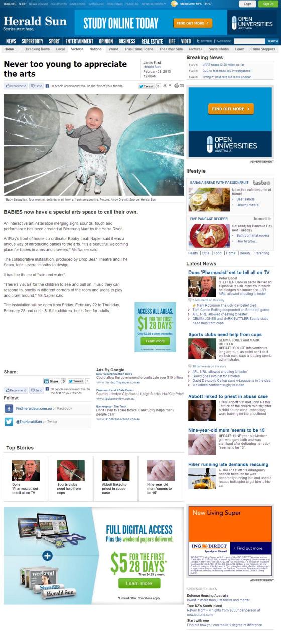 Herald Sun - Baby Art Installation (Online)