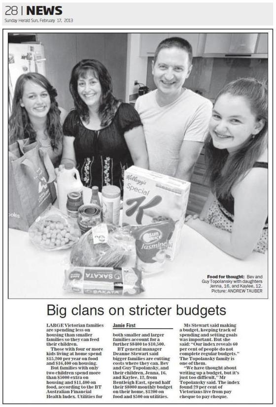 Herald Sun - Family Spending Habits - Short (Print)