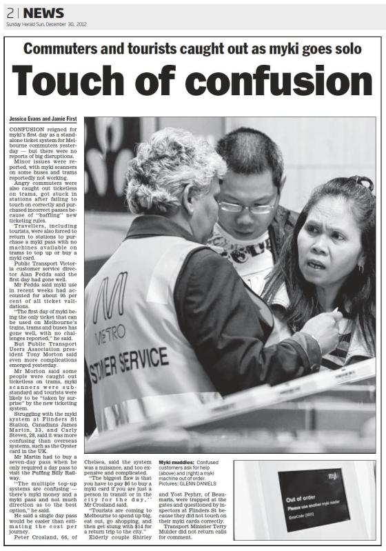 Herald Sun - Myki Article (Print)