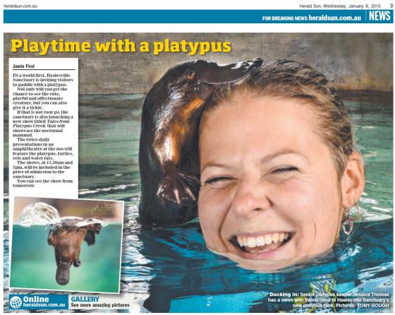Herald Sun - Platypus Article (Print)