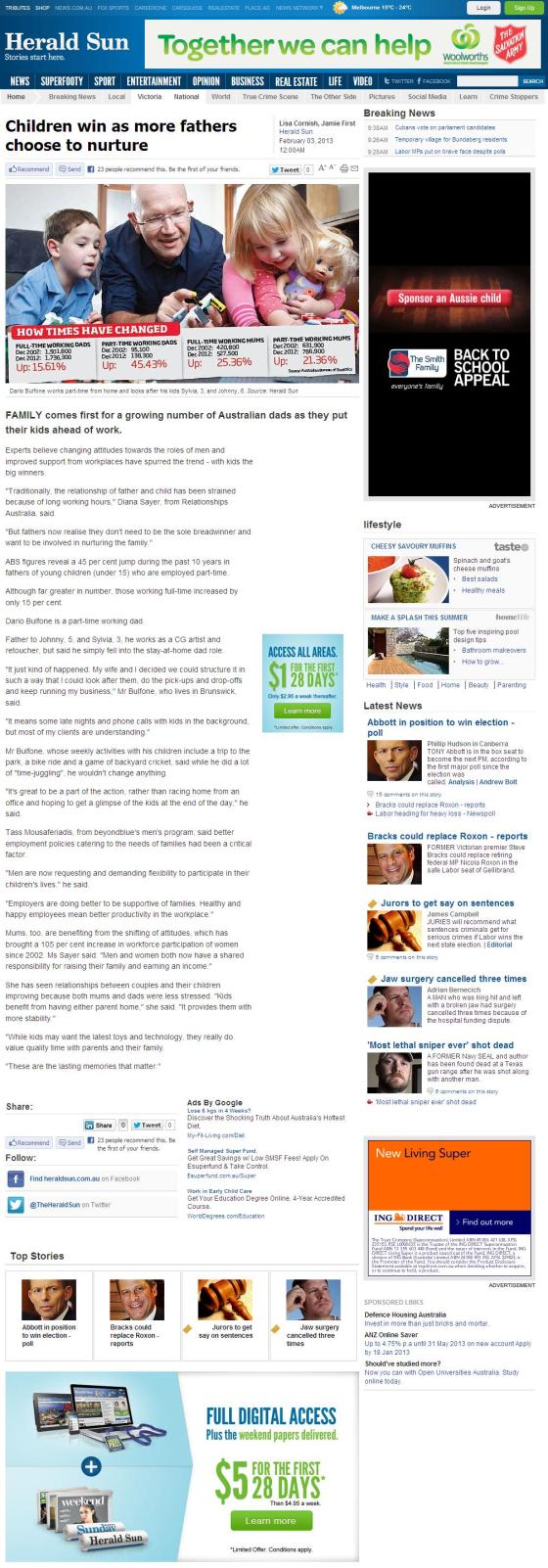 Herald Sun - Working Dad (Online)
