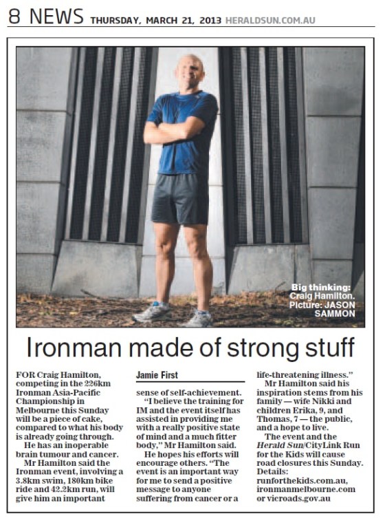 Herald Sun - Ironman Craig