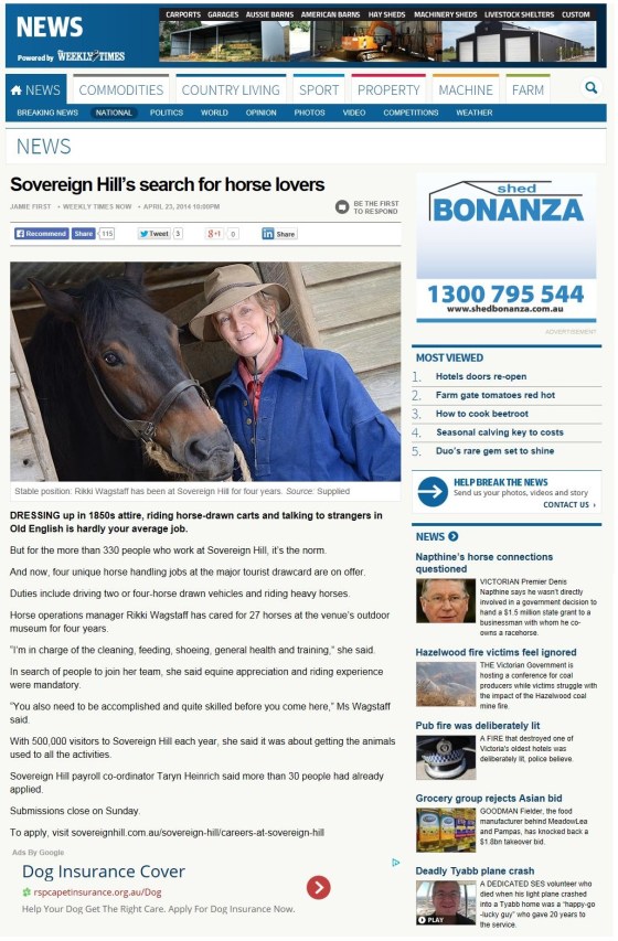 Sovereign Hill - ONLINE