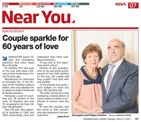 60th Wedding Anniversary